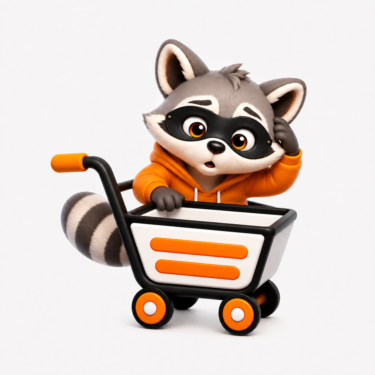 הקמע של ShopLifter עם עגלה ריקה